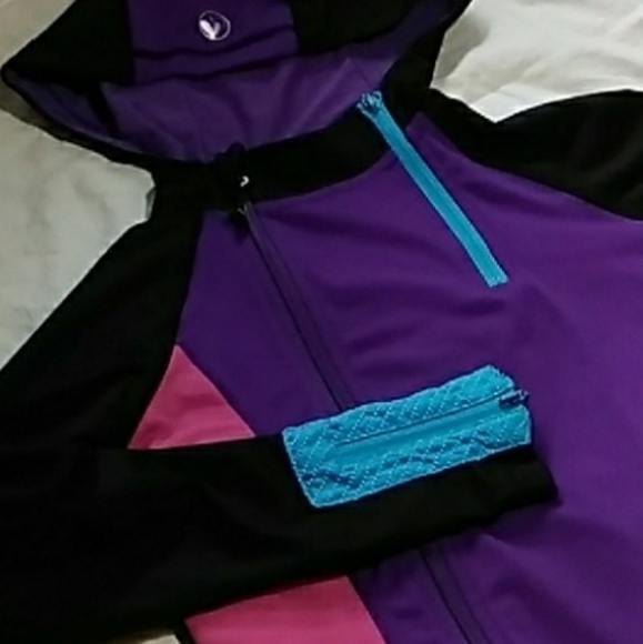 Lime Apple Colorblock Jacket Big Girls 7/8 EUC - Picture 1 of 8